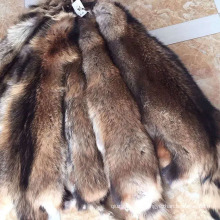 Bluk stock large size natural color real raccoon fur skin pelt for sale
